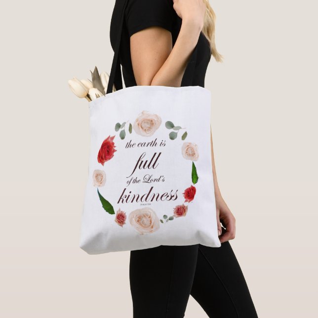 psalm 33 full kindness tote bag (Close Up)