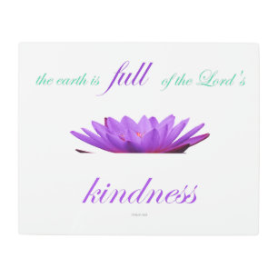 psalm 33 purple lotus kindness metal print