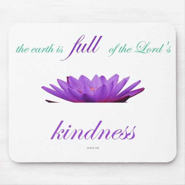 Psalm 33 Scripture with Floral Art Mouse Pad (Front)