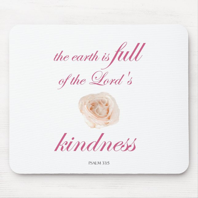 Psalm 33 Scripture with Floral Art Mouse Pad (Front)