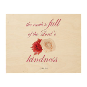 Psalm 33 – "The Earth is Full of Lord’s Kindness Wood Wall Art
