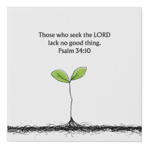 Psalm 34:10 Christian Wall Art   Faith Home Decor