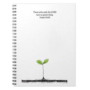 Psalm 34:10 Scripture Notebook Writing Journal