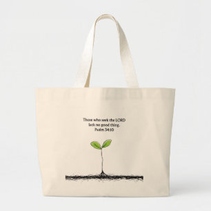 Psalm 34:10 Tote Bag Christian Encouragement Gift
