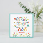 Psalm 34:11 cute bible verse for kids (Standing Front)