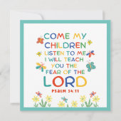 Psalm 34:11 cute bible verse for kids (Front)