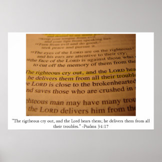 Psalm 34:17 a.m. poster