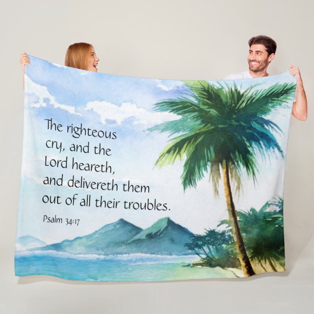 Psalm 34:17   fleece blanket (In Situ)