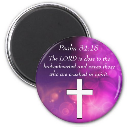 Psalm 3418 Inspirational Bible Verse Magnet