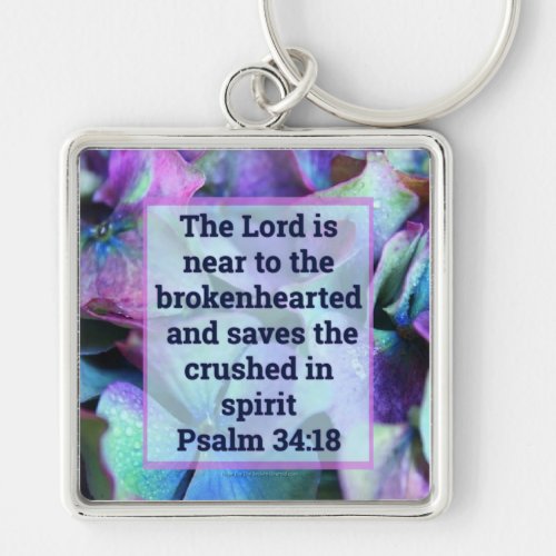 Psalm 3418 Keychain