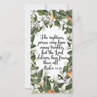Psalm 34:19, Watercolor bible verse bookmark