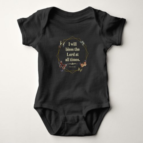 Psalm 34 1 Christian Bible Verse Quote Baby Bodysuit