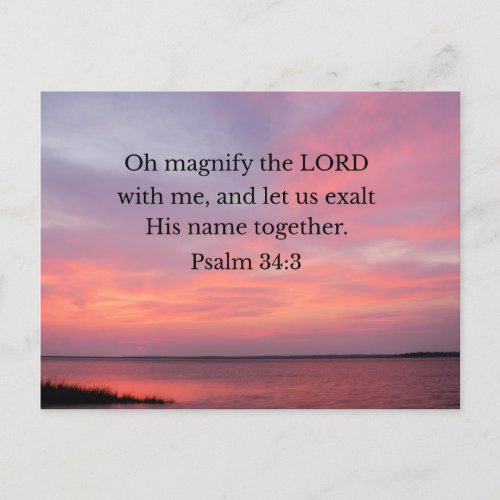 Psalm 343 Oh magnify the Lord with me  Postcard