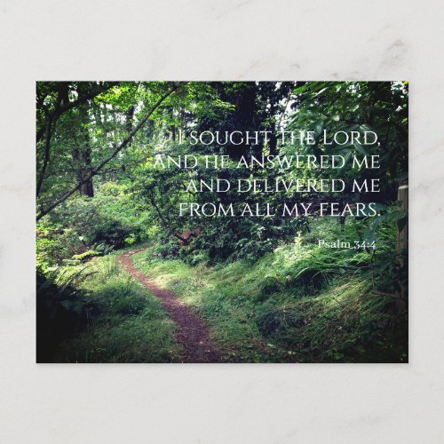 Psalm 344 Calm Woodland Path Postcard