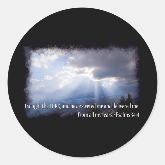 Psalm 344 dark background round sticker