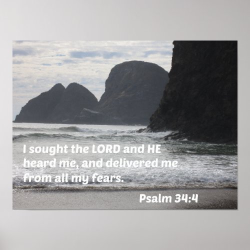 Psalm 344 I sought the Lord and He heard me Poster