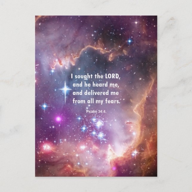 Psalm 34:4 postcard (Front)