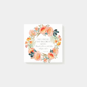 Psalm 34:8 Christian Bible Verse Post-It Notes