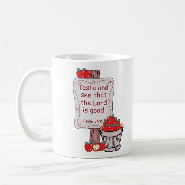 Psalm 34:8 coffee mug (Left)