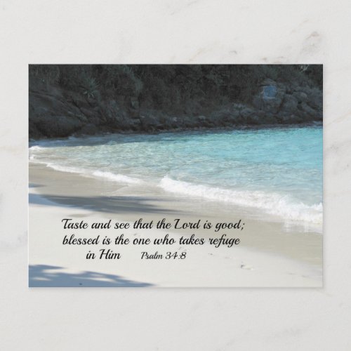 Psalm 348 Taste and see that the Lord is good Postcard