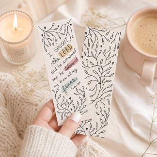 Psalm 34 scripture Quote Christian Hand Drawn Bookmarks