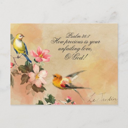 Psalm 367 How precious is your unfailing love Postcard