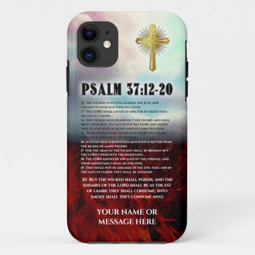 Psalm 37 12 To 20 Bible Quote Heaven And Hell iPhone 11 Case