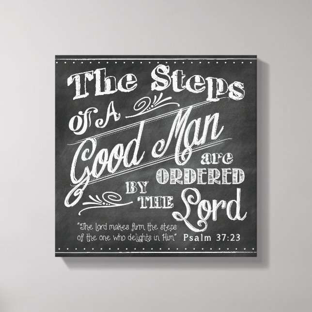 Psalm 37:32 Father's Day Wrapped Canvas Print (Front)