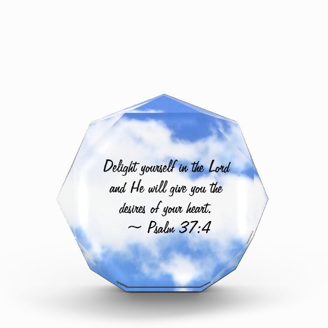 Psalm 37:4 acrylic award (Front)