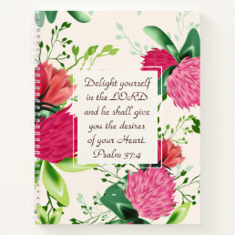Psalm 37:4 Delight yourself in the Lord Clover Notebook