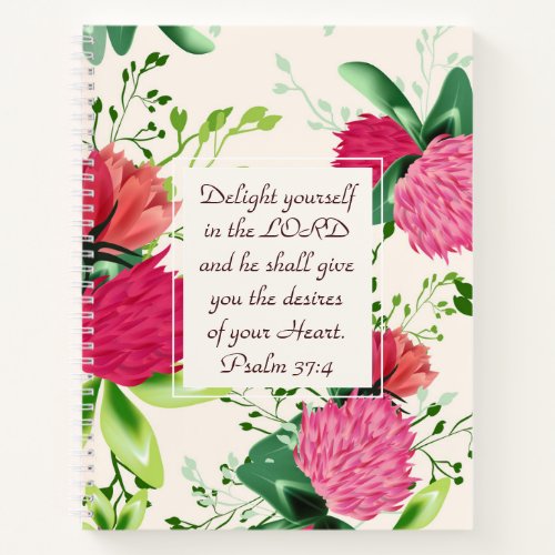 Psalm 374 Delight yourself in the Lord Clover Notebook