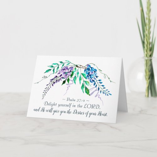 Psalm 374 Delight Yourself in the Lord Floral Card