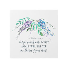 Psalm 37:4 Delight Yourself in the Lord, Floral Gallery Wrap