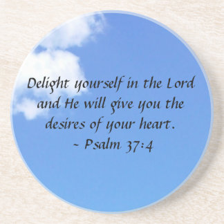 Psalm 37:4 drink coaster