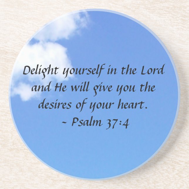 Psalm 37:4 drink coaster (Front)