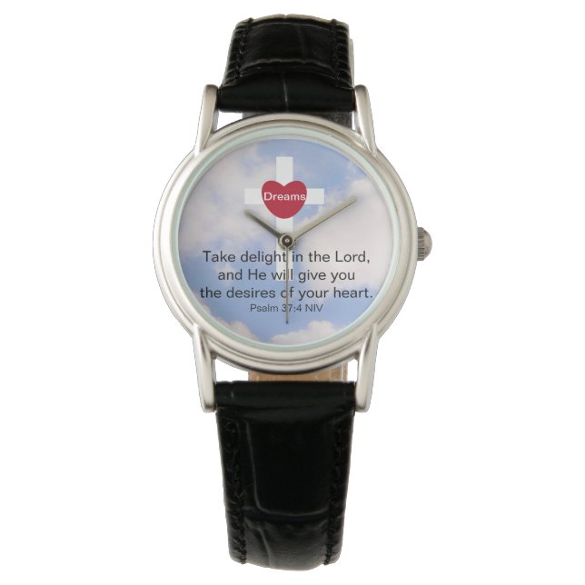 Psalm 37:4 Take Delight in the Lord Blue Sky Watch (Front)