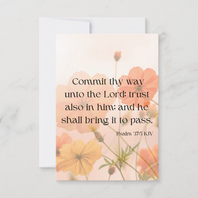 Psalm 37:5 KJV Bible Scripture Pic Greeting Card (Front)