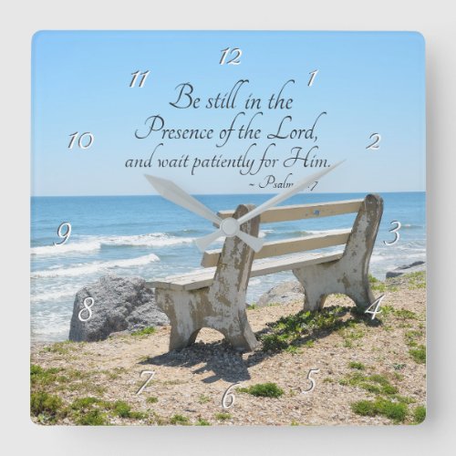 Psalm 377 Be still in the Presence of the Lord Square Wall Clock