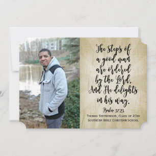 Psalm 37 Christian Bible Verse Photo Graduation Invitation