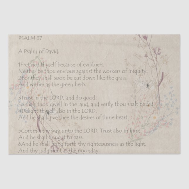 Psalm 37 Inspirational Wildflower Tissue Paper (Front)