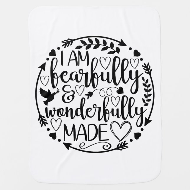 Psalm 39 Wonderfully Made Christian Scripture  Baby Blanket (Front)