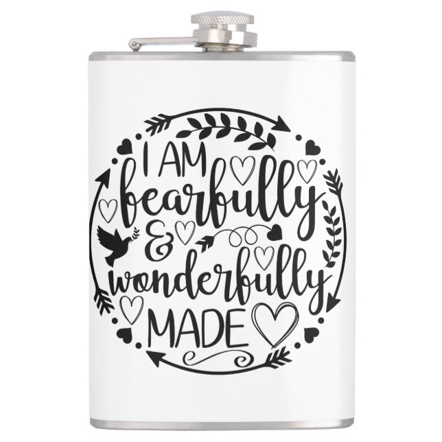 Psalm 39 Wonderfully Made Christian Scripture  Flask (Front)