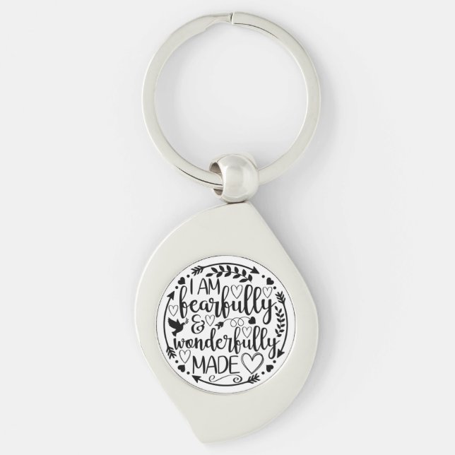 Psalm 39 Wonderfully Made Christian Scripture  Keychain (Front)