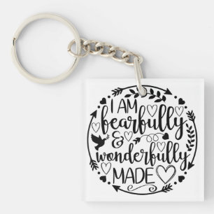 Psalm 39 Wonderfully Made Christian Scripture Keychain
