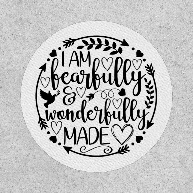 Psalm 39 Wonderfully Made Christian Scripture  Patch (Front)