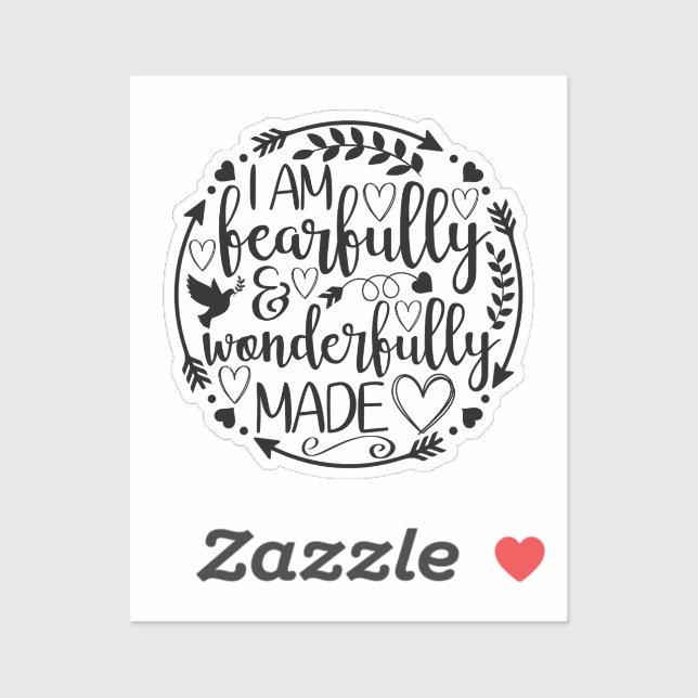 Psalm 39 Wonderfully Made Christian Scripture  Sticker (Sheet)