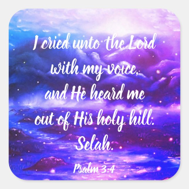 Psalm 3:4 | Bible Verse Scripture Stickers (Front)