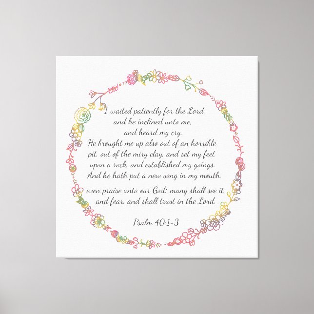 Psalm 40:1-3 canvas print (Front)