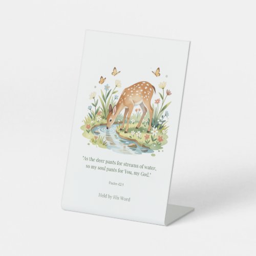 Psalm 42:1 Deer Christian Wall Art – As the Deer P Pedestal Sign