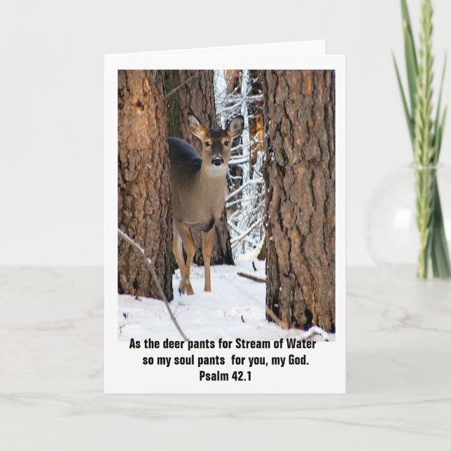 Psalm 42.1 Deer Greeting  Card (Front)